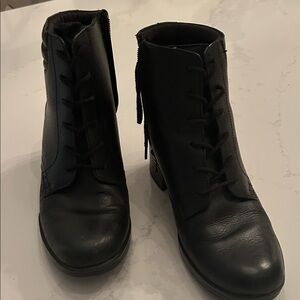 Clarks Black Leather Ankle Booties